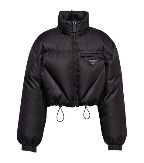 black Prada puffer jacket cropped